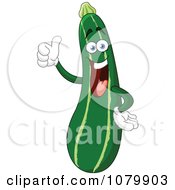 Clipart Happy Cucumber Holding A Thumb Up Royalty Free Vector Illustration by yayayoyo