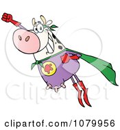 Poster, Art Print Of White Super Cow Flying