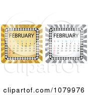 Poster, Art Print Of Gold And Silver February Burst Calendars