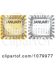 Poster, Art Print Of Gold And Silver January Burst Calendars