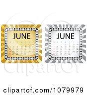 Poster, Art Print Of Gold And Silver June Burst Calendars