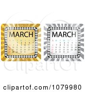 Poster, Art Print Of Gold And Silver March Burst Calendars