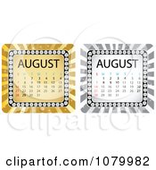 Clipart Gold And Silver August Calendars Royalty Free Vector Illustration