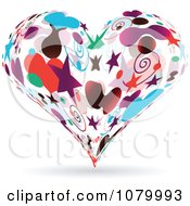 Clipart Heart Made Of Colorful Shapes Royalty Free Vector Illustration