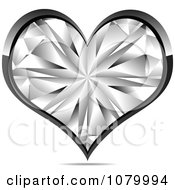 Poster, Art Print Of Silver And Crystal Heart