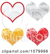 Clipart Grungy Scratched Hearts Royalty Free Vector Illustration