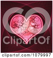 Clipart Pink Neon Stone Heart Royalty Free Vector Illustration