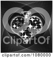 Clipart Black Icon Of A Sparkly Poker Spade Royalty Free Vector Illustration