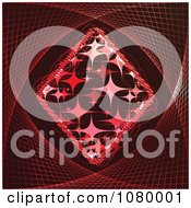 Poster, Art Print Of Red Icon Of A Sparkly Poker Diamond