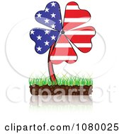 Clipart Four Leaf American Flag Clover Royalty Free Vector Illustration by Andrei Marincas