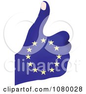 Poster, Art Print Of Blue European Thumbs Up Hand