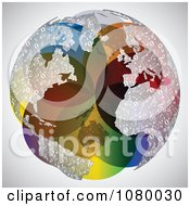 Poster, Art Print Of Colorful Globe With Music Note Continents
