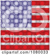 Poster, Art Print Of American Flag With A Floral Bubble Pattern