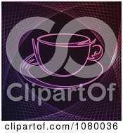 Clipart Purple Neon Coffee Icon Royalty Free Vector Illustration