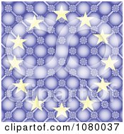 Poster, Art Print Of European Flag With A Floral Bubble Pattern