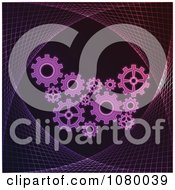 Poster, Art Print Of Purple Neon Gear Cogs
