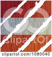 Poster, Art Print Of Rips Through A Wooden Austria Flag