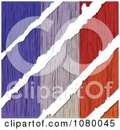 Poster, Art Print Of Rips Through A Wooden French Flag