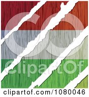 Rips Through A Wooden Hungary Flag