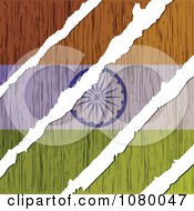 Poster, Art Print Of Rips Through A Wooden Indian Flag