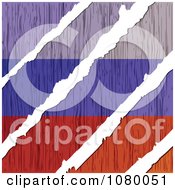 Poster, Art Print Of Rips Through A Wooden Russian Flag