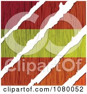 Poster, Art Print Of Rips Through A Wooden Spanish Flag