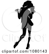 Clipart Black Silhouetted Female Zombie Holding Her Arms Up Royalty Free Vector Illustration by Rosie Piter #COLLC1080143-0023