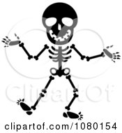 Clipart Black And White Happy Skeleton Royalty Free Vector Illustration by Rosie Piter