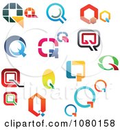 Poster, Art Print Of Colorful Abstract Letter Q Logos