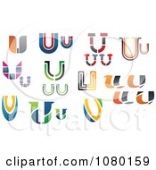 Clipart Colorful Abstract Letter U Logos Royalty Free Vector Illustration
