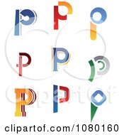 Poster, Art Print Of Abstract Letter P Logos