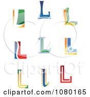 Clipart Colorful Abstract Letter L Logos Royalty Free Vector Illustration