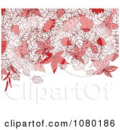 Poster, Art Print Of Autumn Background Of Red Leaves And Copyspace