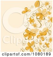 Clipart Orange Floral Background Royalty Free Vector Illustration