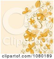 Poster, Art Print Of Orange Floral Background