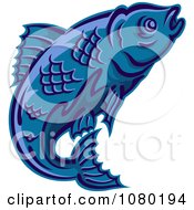 Poster, Art Print Of Blue Trout Fish Leaping