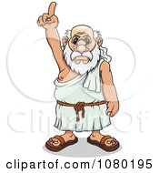 Poster, Art Print Of Mad Greek Man Pointing Upwards
