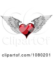 Clipart Red Winged Heart Royalty Free Vector Illustration