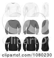 Clipart White Gray And Black Sweaters Royalty Free Vector Illustration