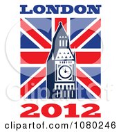 Poster, Art Print Of London 2012 New Year Big Ben And Uk Flag