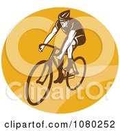 Poster, Art Print Of Cyclist On A Yellow Circle