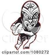 Poster, Art Print Of Ruby Player Wearing A Maori Mask