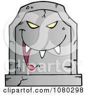 Clipart Laughing Evil Headstone Royalty Free Vector Illustration by Hit Toon