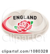 Poster, Art Print Of Rose On An England Rugby Ball
