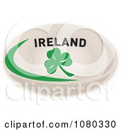 Clipart Shamrock On An Ireland Rugby Ball Royalty Free Vector Illustration