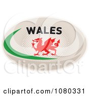 Poster, Art Print Of Dragon On A Wales Rugby Ball