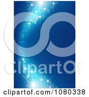 Poster, Art Print Of Magical Sparkle Wave Over A Blue Background