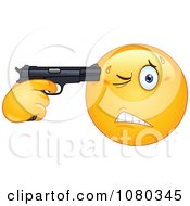 Suicidal Emoticon Holding A Gun To His Head