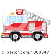 Clipart Red Fire Department Truck Engine Royalty Free Vector Illustration