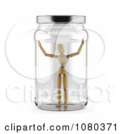 Poster, Art Print Of 3d Mannequin Trapped In A Glass Jar